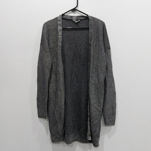 Vince Longline Cardigan Sweater Silver Linen Small